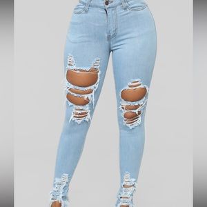 NWT- tell your boy bye jeans - light blue wash